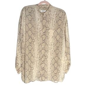 Equipment Femme 100% Silk Snake Print Oversized Tunic Blouse Classic sz XS MINT